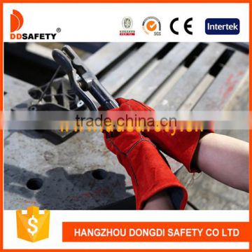 DDSAFETY 2017 Red Cow Gloves Work Leather With Lining And Palm