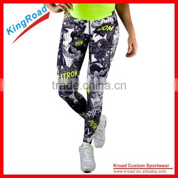 2016 best selling Lady's sublimation custom compression tights