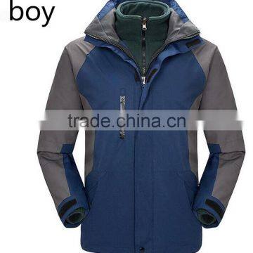2017 Custom printing men outdoor sports waterproof Breathable 3-in-1winter jackets