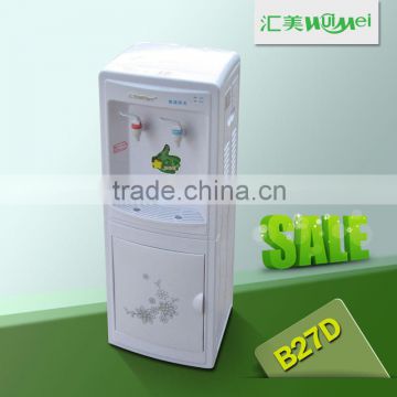 Hot and cold water dispenser with refirgerator/stand portable water dispenser