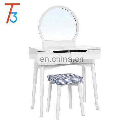 Dressing Table Wooden Modern White Corner Dressers With Chair