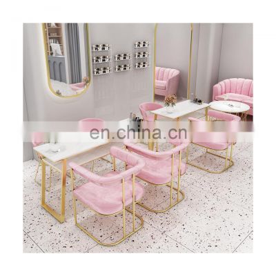 Beauty Shop Pink Nail Table Beauty Salon Reception Desk Hair Station Salon Furniture