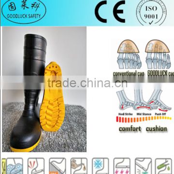 anti-impact black safety boots /pvc materials