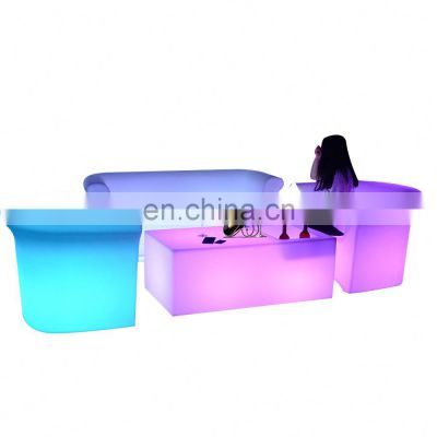 Wholesale PE led furniture 16 colors changing light up china furniture sofa outdoor garden furniture