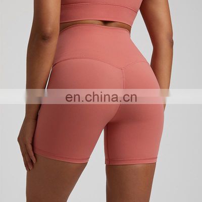 Top Seller high waist breathable V contour seam peach hip gym yoga sports women workout fitness activewear shorts pants