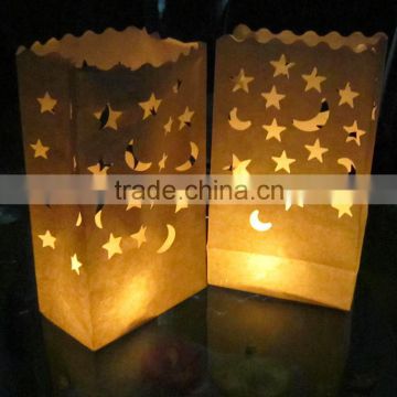Star Moon Tea light Holder Luminaria Paper Lantern Candle Bag For Christmas Party Home Outdoor Wedding Decoration