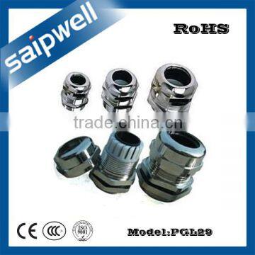 SAIPWELL PGL29 Electrical PGL Type Metal Waterproof Brass Plating Nickel Cable Gland