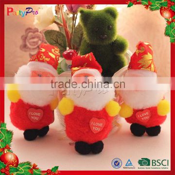 Partypro 2015 New Product Christmas Toy Funny Small Flannel Santa Claus