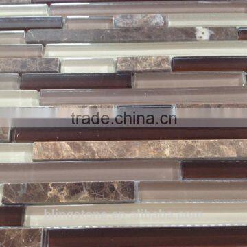 glass stone strip mosaic and glass mosaic tile mix (crystal glass)                        
                                                Quality Choice