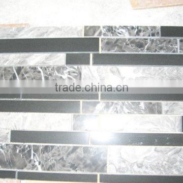 Dark Black Marble Subway Mosaic Tile