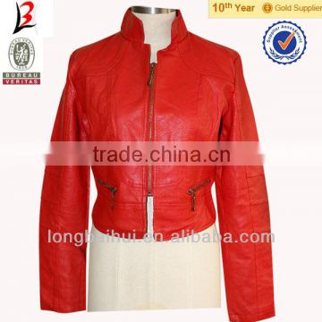 lady suit of pu leather jacket for winter 04