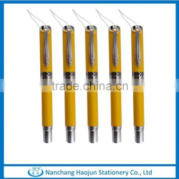 HOt New Promotional yellow color metal Roller ball Pen