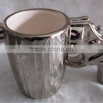ceramic promotional mug gun mug ceramic metal finish