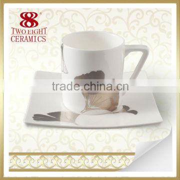 china supplier porcelain nice cup and mug with tray for wedding
