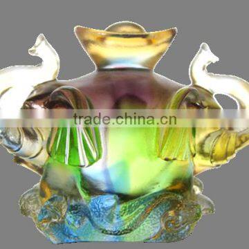 gold ingot elephant colored glaze lucky elephant home decoration