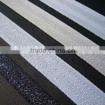 metallic cotton twill ribbon / herringbone ribbon