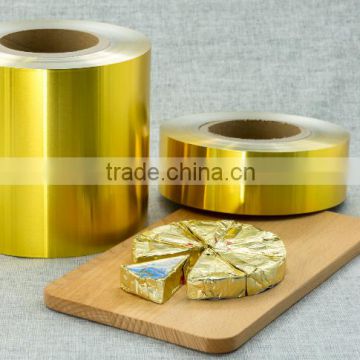gold Processed triangle cheese packaging foil with lacquered coated