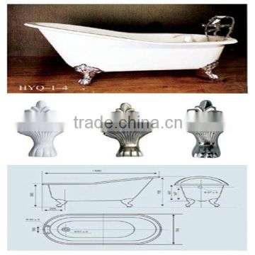 supplier sell flushbonading cast iron bath1600mm 1800mm/bathtub/bath tub