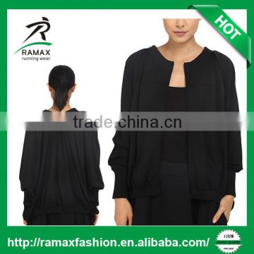 Ramax Custom Women Black Fashion Front Zip Blouson Track Jacket