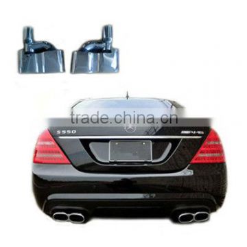 hot sale stainless steel muffler tips, exhaust tips with logo for Benz S-CLASS W221 S65 bends upwards Style 06-12