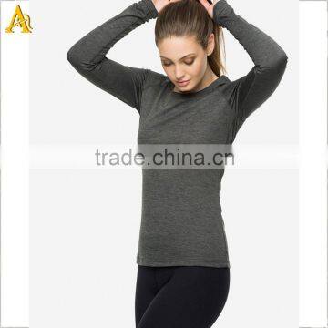 long Sleeve dry fit Breathable t shirts for women clothing wholesale gym wear