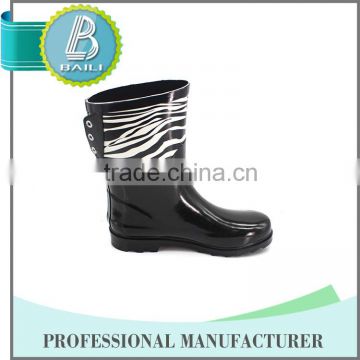2016 European New style zebra rain boots for women size 11