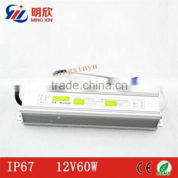 Factory direct IP67 60W 12V Waterproof constant voltage LED driver,LED switching power supply