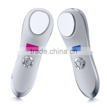 wholesale 3 centigrade cool portable handy cool & warm ionic facial massager CE Rohs approve