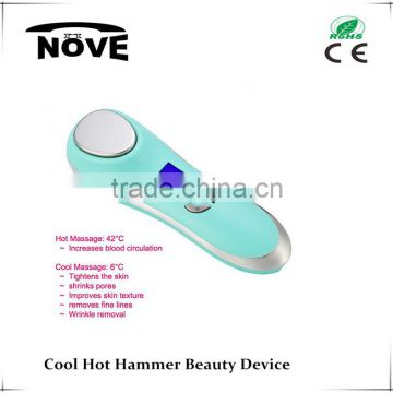 2016 face and body beauty system ultrasonic equipment cool & warm ionic massager