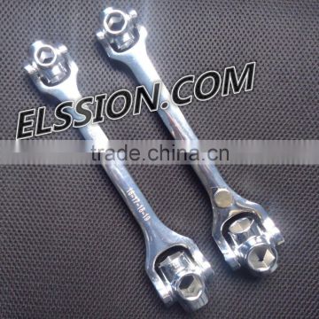 Multi function 8 in 1 flexible socket Wrench with mirror surface