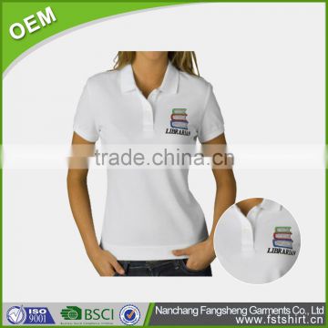 Women embroidery polo shirt OEM dry fit sports polo t shirt for sale