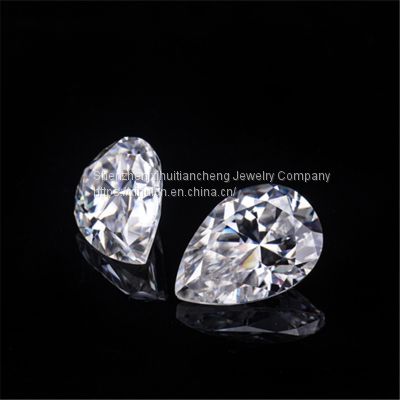 wholesale 0.1CT to 6CT ice crushed pear cut moissanite stones D color water shape moissanite loose stones with a certificate for setting
