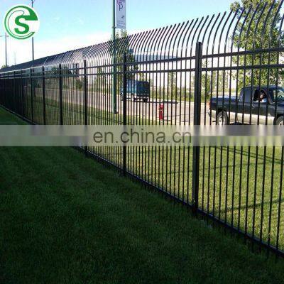 Garden steel square tube iron fence bending spear top customized design