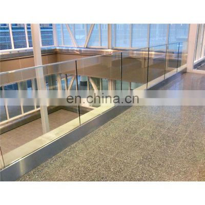 Custom aluminum frameless glass balustrade system railing rails