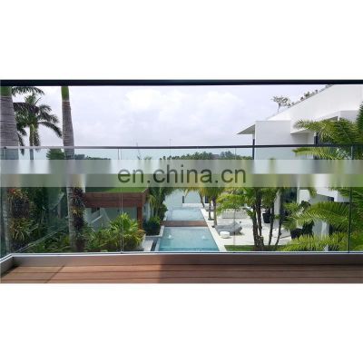 Foshan balcony manufacturer terrace glass U channel metal balustrade