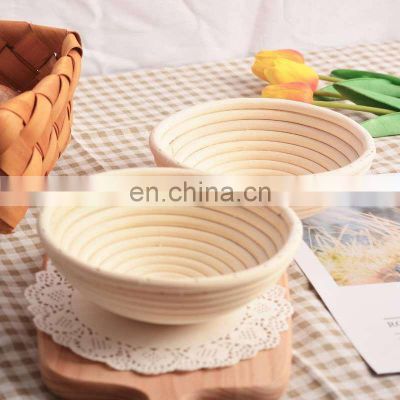 Wholesale Natural China Bake ware Handmade Handmade Indonesian Bread Proofing Basket Set Oval Banneton Basket Wish Liner