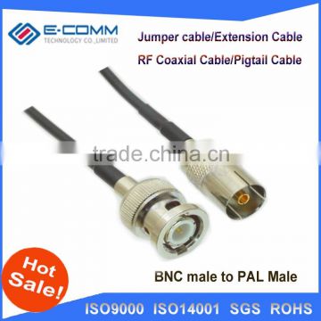 High Quality BNC male to IEC DVB-T TV PAL female RG174 cable jumper pigtail 15cm