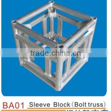 factory price sleeve block/bolt truss part of aluminum truss Elevator tower