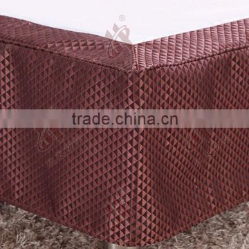 Elegant coffee triangle pattern fabric bed skirt for home use & star hotel bed decoration