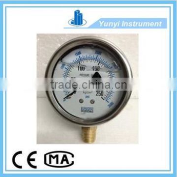 stainless steel shock proof pressure gauge