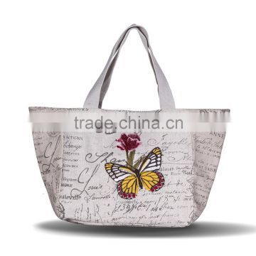 New Arrival Women's Bag Canvas Bag Female One Shoulder Vintage Butterfly Embroidery Tote Bag                        
                                                Quality Choice