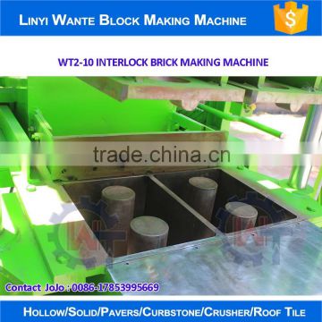 WANTE BRAND WT2-10 Thailand soil brick making machine interlock brick making machine