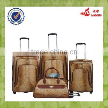 Alibaba Express High Quality PU Luggage Two Wheels With Duffel Bag Suitcase Set