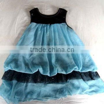 second hand dress for children summer silk dress of good qulity