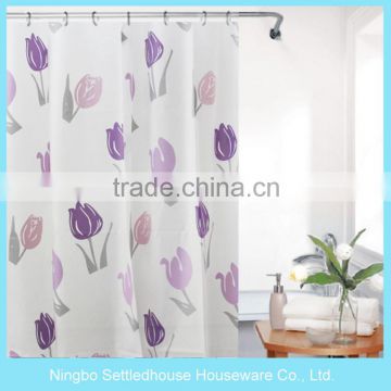 Flowers Bath Shower Curtain, Home Goods PEVA Shower Curtains With Colorful Printing