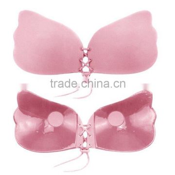 Ideal fashions LALA butterfly Strapless Womens Reusable Invisible Strapless SelfAdhesive Backless Silicone Bra wholesale pinkbra
