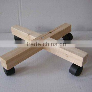 wooden flower pot trolley