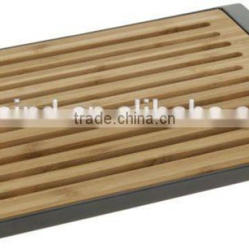 Bamboo Bread Chopping Cutting Board with Removable Crumb Catcher Holder, bamboo bread cutting board with plastic tray