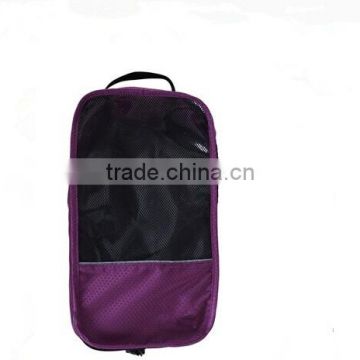 Ripstop violet nylon shoe bag with mesh