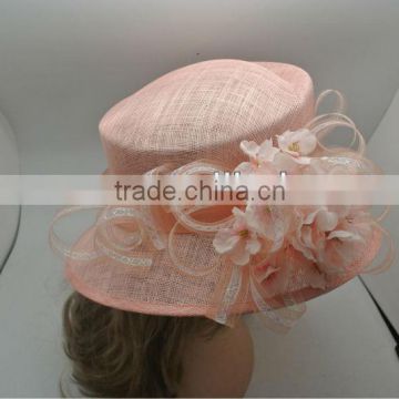Pink ladies sinamay church hat for occassional use